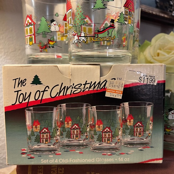 Jamestown, The Joy of Christmas, 14oz Glassware, Old Fashioned, Set of 4 60s - Picture 2 of 14